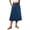 1-Navy, variant on Fantaslook Womens Midi Skirts Elastic High Waist Skirt Flowy Trendy Skirts with Pockets