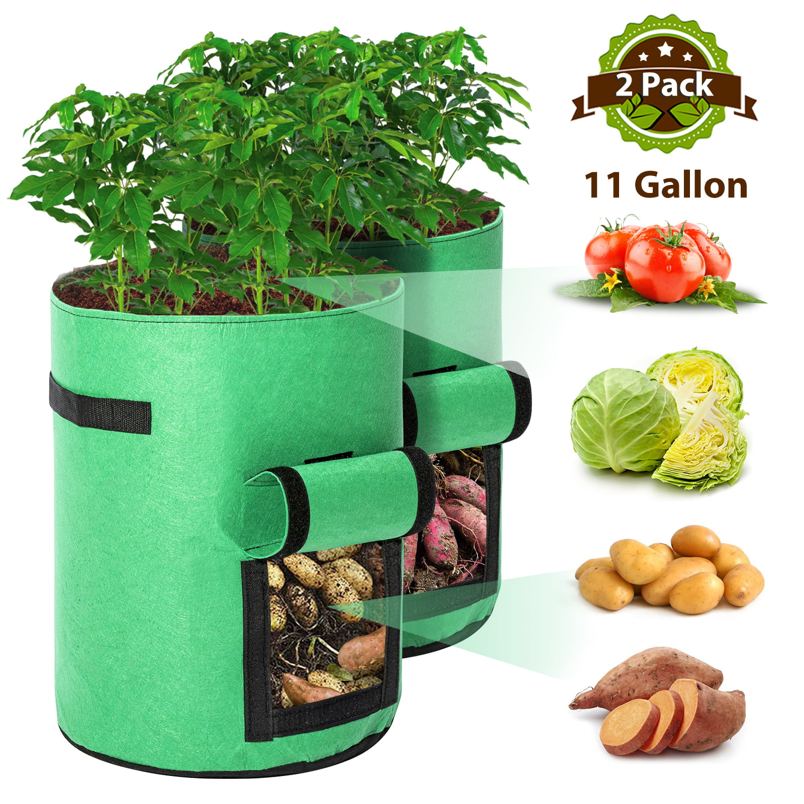 10 Gallons Grow Bags Potato Planter Bag Flap Handles,Planting Grow Bags ...