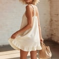 thumbnail image 5 of Bxsruta Womens Summer Sundress Casual V Neck Flowy Pleated Mini Dresses, 5 of 5