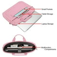 thumbnail image 4 of Mosiso 17-17.3 inch Laptop Shoulder Bag for MacBook/Dell/HP/Lenovo/Acer/Asus/Samsung/Sony, Polyester Notebook Messenger Handbag Briefcase Sleeve Case, Pink, 4 of 6