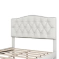 thumbnail image 4 of PORKISS Full Size Platform Bed Frame with Fabric Upholstered Headboard, No Box Spring Needed, Holds 771lbs, Beige, 4 of 10