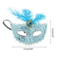 thumbnail image 2 of Unique Bargains 1 Pc Dragon Pattern Feather Half Face Party Mask for Masquerade Party Blue, 2 of 5