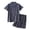 Grey, variant on Uikmnh Mens Leisure Soft Comfortable Home Solid Shirt Pants Pajama Set Two Piece Loungewear
