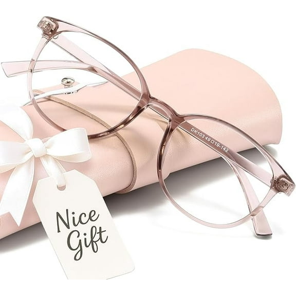 miyya Blue Light Blocking Glasses Women Men Computer Eyeglasses, Fashion Round Transparent Anti Blue Light Glasses with Anti Eyestrain & UV Glare for Gaming & Reading