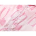 thumbnail image 3 of Beezizac Silky Satin Pajama for Girls - Pink Bow Coat Style Button Down Short Sleeve Set 2-Piece PJ Size 6-16, 3 of 7