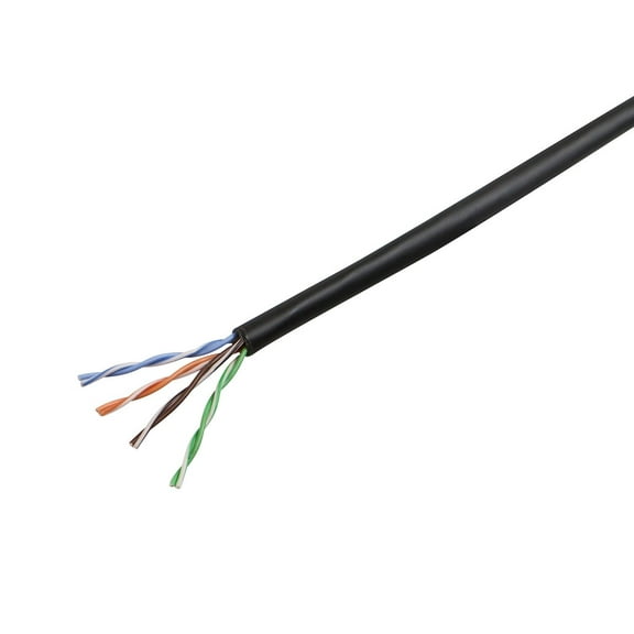 Monoprice Cat5e Ethernet Bulk Cable - 1000 Feet - Black | Network Internet Cord - Solid, 350Mhz, UTP, CMP, Plenum, Pure Bare Copper Wire, 24AWG, No Logo