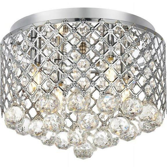 9.4 x 13.5 in. Tully 4 Light Chrome Flush Mount