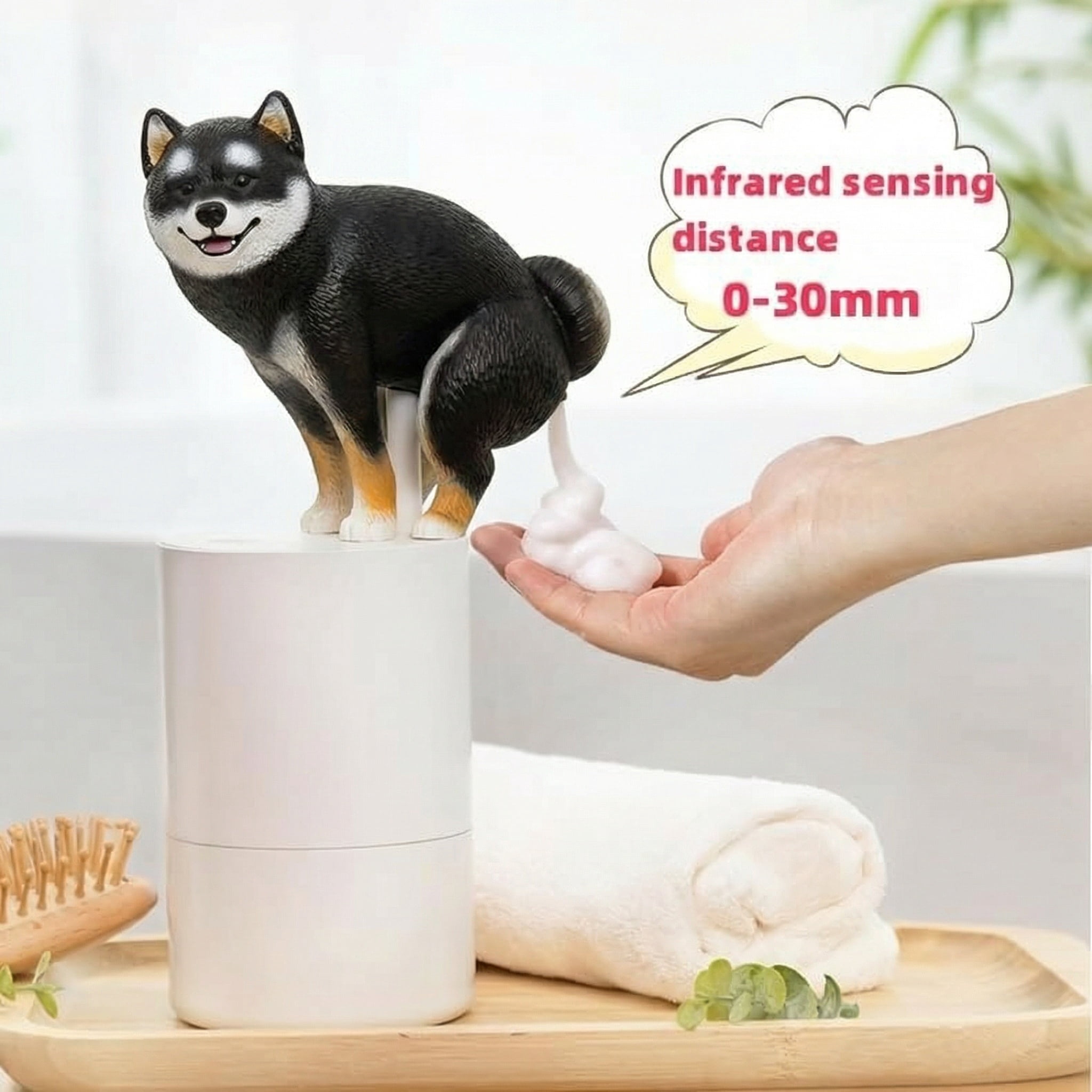 Stxxno White Fun Animal Series Shiba Inu Pigeon Soap & Lotion Dispensers