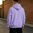 thumbnail image 5 of OIOLOYJM Mens Hoodies Casual Basic Relaxed Fit Drawstring Soft Comfortable Athletic Hooded Sweatshirts Retro Classic Business Work Pullover with Pocket Light Purple S, 5 of 5
