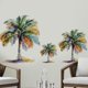 thumbnail image 1 of Adhesivos de pared de PVC autoadhesivos con forma de palmera, acuarela, 1 of 4