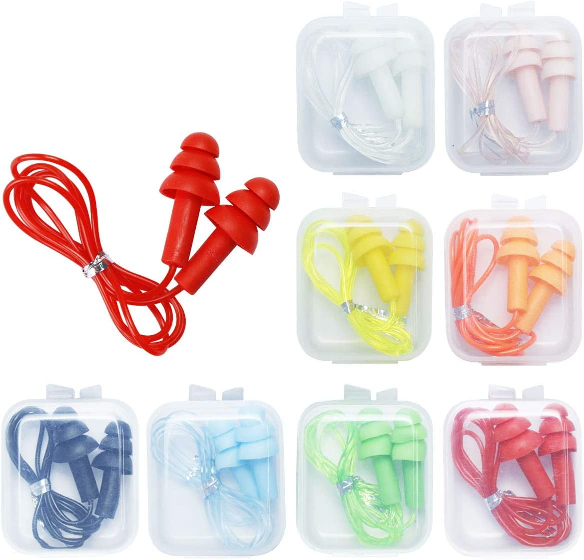 Waterproof Corded Earplugs Silicone , Swimming Earplugs Noise