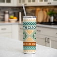 thumbnail image 6 of North Carolina NC Tar Heel State Travel Vacation Stamp 20oz Insulated Water Bottle Skinny Tumbler Includes Straw, 6 of 7