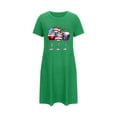 thumbnail image 2 of Pajama Dress New Independence Day Nightgown for Women Short Sleeve Graphic Printed Sleep Shirt Round Neck Nightdress 2025 Green S, 2 of 5