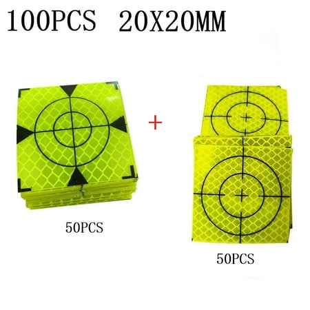 

100Pcs Total Station Reflector Aiming Target Sticker Measuring Phosphor 20mm