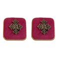 thumbnail image 1 of Sweet Rose Pink Cloth Stud Earrings Fashion Piercing Earrings Elegant Corss Heart Ear Stud Jewelry Gift for Women Girls, 1 of 4