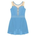 thumbnail image 5 of ranrann Kids Girls Figure Ice Skating Leotard Dress Sleeveless Gymnastics Ballroom Dancing Costume Light Blue 8, 5 of 6