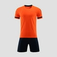 thumbnail image 2 of CYRBOKO Boy's Athletic Outfit Sets, Quick-dry Breathable Elastic Waist Short Sleeve Top and Shorts Sets Orange Size 12-13 T, 2 of 4