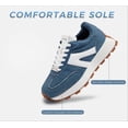 thumbnail image 4 of LUCKY STEP Womens Platform Shoes Chunky Fashion Lace-up Sneakers Casual Shoes,Denim Blue, 4 of 10