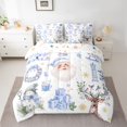 thumbnail image 2 of Homewish Santa Claus Snowman 7pcs Bedding Comforter Set For Preppy Children Kids,Merry Christmas Queen Bedding Sets Super Cozy,Happy Winter Xmas Queen Sheet Sets,Luxury Bedroom Decor,Reversible, 2 of 8