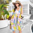 thumbnail image 5 of Beach Vacation Clothes Kimono Cardigan Loose Swimsuit Cover Up for Women Banana Leaf S, 5 of 6