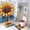 Sunflower Pattern, variant on Bathroom Rugs Sets 4 Piece with Shower Curtain, Sunflower Pattern Printed on Shower Curtain and Bath Mat Set, Great for Master Bath Beach House Modern Home, 72 x 72 inches