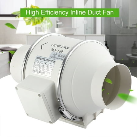 WALFRONT High Efficiency Inline Duct Fan Air Extractor Bathroom Kitchen Ventilation System 110V US Plug, Exhaust Fan, Inline Duct (Best Inline Fan For Bathroom)