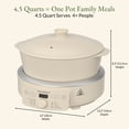 thumbnail image 4 of MAGNIFIQUE 4.5 Quart Cream White Round Claypot Multi-Cooker, Digital Slow Cooker with Removable Non-Toxic Pot, 4 of 8