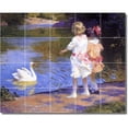 thumbnail image 1 of Ceramic Tile Mural-Edward Potthast Children Painting 15. 30" w x 24" h using (20) 6 x 6 ceramic tiles, 1 of 3