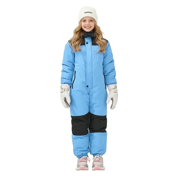 Kids Toddler Snow Suit One Piece for Boys Girls Lightweight Insulated Ski Suit Windproof Hooded Snowsuit Baby Jumpsuit