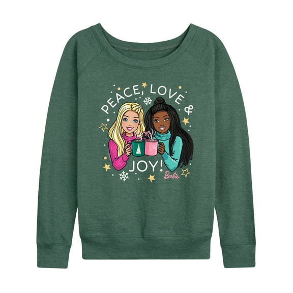 Barbie - Holidays & Christmas - Peace Love & Joy - Women's Lightweight French Terry Long Sleeve Shirt