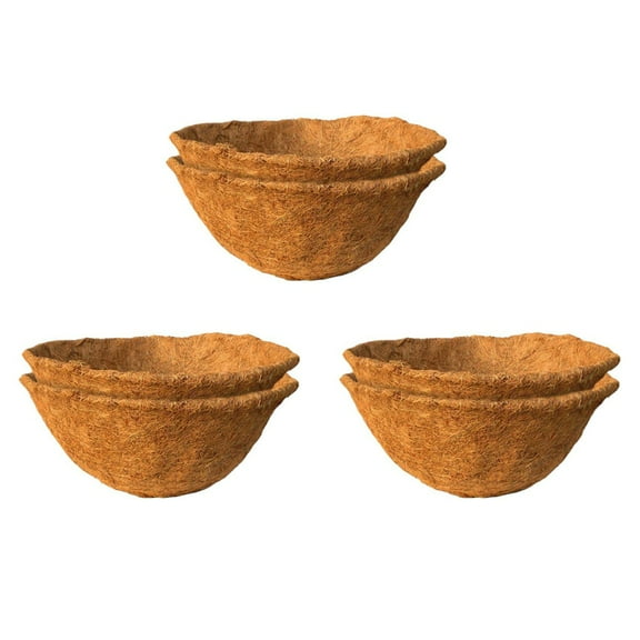6PCS Round Replacement Liner for Hanging Basket, 12 Inch Coconut Fiber Plant Basket Liner for Garden Planter Flower Pot