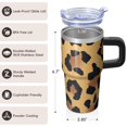 thumbnail image 3 of Leopard 20oz Stainless Steel Tumbler with Handle and Straw – Insulated Travel Cup with Sliding Lid, 360° Full Wrap Printed Mug for Home, Outdoor & Sports Use, 3 of 6
