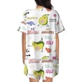 thumbnail image 3 of Kdxio Happy Avocado Print Pajamas Sets for Women Short-Sleeved Pjs with Lounge Shorts Two Piece Sleepwear S-4XL, 3 of 8