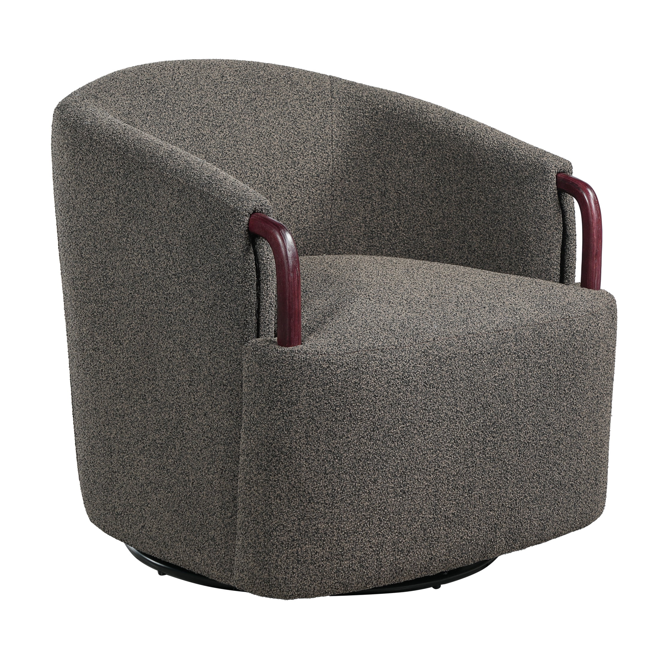 Christopher Knight Home 30" Boucle Swivel Barrel Chair with 360 Rotating Base, Multi-Brown