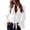 White, variant on Ladies Tops and Blouses Elegant Solid Color Ruffle Neck Puff Sleeve Ribbed Tops for Women,White,M
