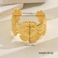 thumbnail image 2 of 1pc Luxurious Brass Flower Cuff Bangle for Parties and Events Golden Inner Diameter: 2-1/2 inch(6.5cm), 2 of 2