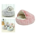 thumbnail image 4 of Bonita cama para gatos, antideslizante, cueva cálida, nido para dormir con bola colgante, tienda de campaña para perros rosado Zulema  Cama para gatos, 4 of 8