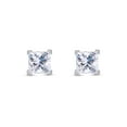 thumbnail image 4 of AFFY 0.75CT 4MM Princess Moissanite Diamond Solitaire Stud Earrings for Women 14K White Gold over Silver, 4 of 7