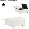 thumbnail image 4 of IHEX Ottoman Coffee Table, Large Square Storage with Soft Sherpa Fabric, Wood Coffee Table with Lift Top, for Bedroom, Living Room, Dining Room, White, 4 of 7