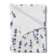 thumbnail image 2 of Flower Soft Flannel Fleece Blanket, Watercolor Lavender Flowering Fragrant Pale Plant Essential Oil Extract Temperate, Cozy Plush for Indoor and Outdoor Use, 50" x 70", Violet Green, by Ambesonne, 2 of 5