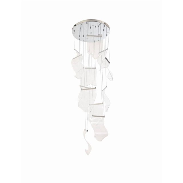 Candil Colgante Led 12 Luces Led Moderno Plateado
