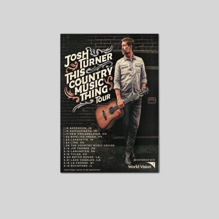 Josh Turner This Country Music Thing Tour 2026 Poster Size 24''x36'' Goldengate
