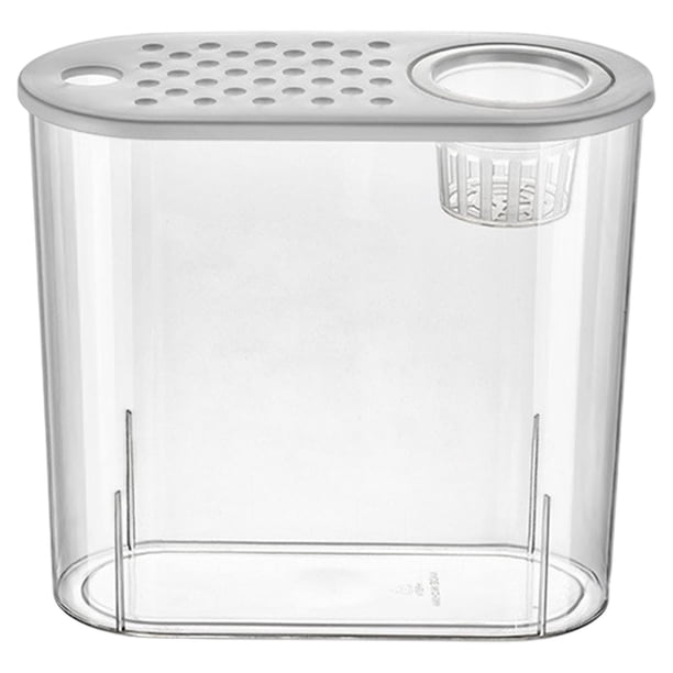Acuario de escritorio mini tanque de pescado despejado tanque de reproducción liviano Terrario de terrario para sala de estar Oficina de tortugas Tapa blanca