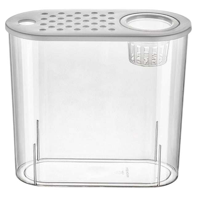 S SERENABLE Bureau Aquarium S Contenant Léger Bocal de Rangement Terrarium Mini Réservoir pour la Maison Terrapin Lézards Betta Couvercle Blanc