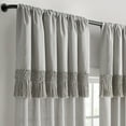 thumbnail image 3 of Drop Cloth Macrame Solid Cotton Light Filtering Ring Top Curtain Panel with Fringe Valance, Grey, 50 x 63, 3 of 10