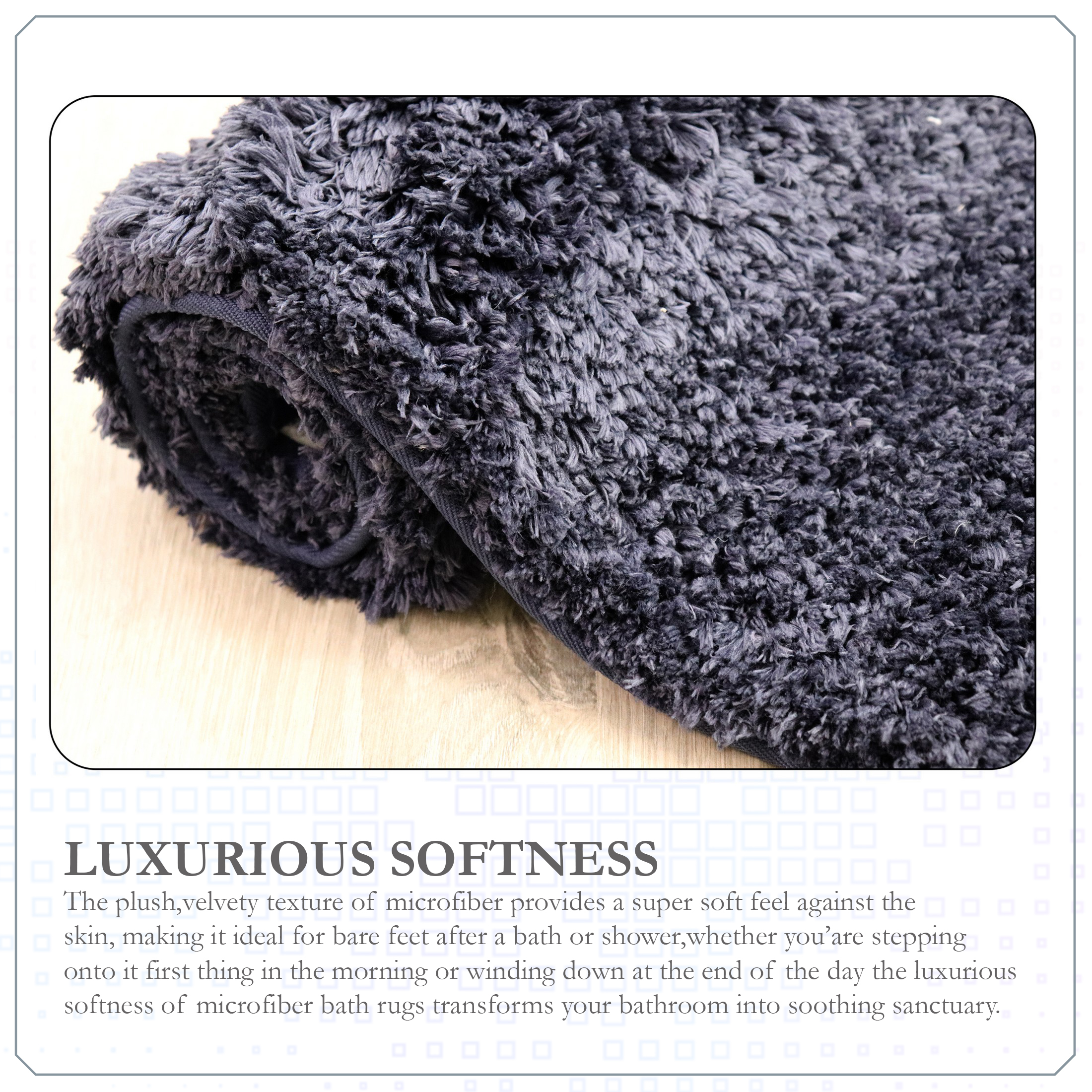 Elegance Bathroom Rugs Sets 2 Piece- Plush Bath Mat Set Quick-Dry Soft Microfiber Bathroom Mat with Rubber Backing, Absorbent Bathroom Rug Set, Washable Bath Rugs - Bath Mats 17x24 + 20x32 Navy