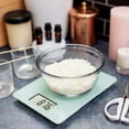 thumbnail image 5 of Escali Arti Glass Food Scale Digital Countertop Kitchen, Baking and Cooking Scale with Large Display, 15-Pound Capacity, 9" x 6.5" x .75", Classic Teal, 5 of 5