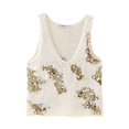 thumbnail image 3 of HH TRAF 2024 Chalecos de suéter casuales para mujer, suéter liso con cuello redondo sin mangas con lentejuelas decoradas, tops de punto de verano para mujer a la moda, 3 of 5