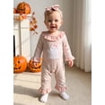thumbnail image 6 of RUINIXCW Baby Girl Halloween Romper Ghost Embroidery Stripe Long Sleeve Bodysuits, 6 of 7