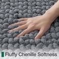 thumbnail image 6 of FRABE Luxury Bathroom Rug, Ultra Soft Quick Dry Bath Mat, Non-Slip Absorbent Thick Chenille Bath Rug, Cozy Braid Design Floor Mat for Bathtub, Sink, Laundry, Bedroom, Grey, 24"x43", 6 of 9